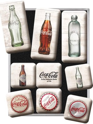 Nostalgic-Art 83082 Coca-Cola – Bottle Timeline, Magnet-Set (9teılıg)