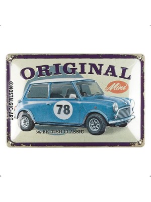 Nostalgic-Art Retro Sac Levha, 20 x 30 Cm, Mini – The British Classic – Mini Cooper Aksesuar Hayranları Için Hediye Fikri, Metal, Vintage Tasarım