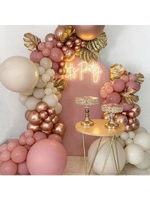 Empressco Rose Gold Krom Deniz Kumu Rosewood Balon Seti, Şık ve Eğlenceli Dekorasyon