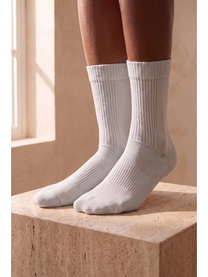 Katia & Bony Unisex File Örgülü Soket Çorap Açık Gri