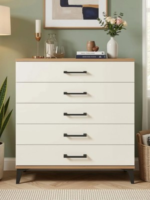 Arges Şifonyer 5 Çekmeceli 88X30X96 Çam-Aytaşı