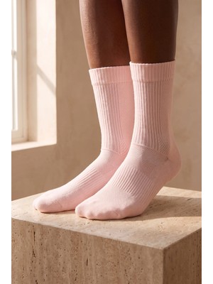 Katia & Bony Unisex File Örgülü Soket Çorap Pembe