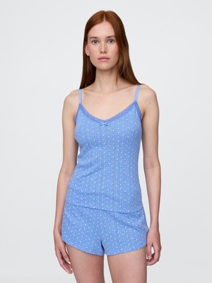 Gap Kadın Mavi Pointelle Pijama Tank Top