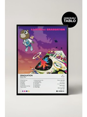 Empressco Kanye West Graduation Temalı Spotify Poster Tablo, Şık Dekoratif Çalışma
