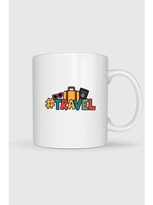 Bahriyeli Collection  Travel - Bavul ve Pasaport Baskılı Kupa Bardak