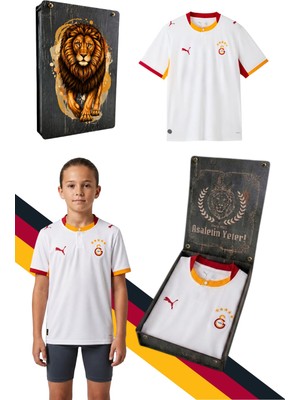 GALATASARAY ORJİNAL LİSANSLI PUMA 2026/2027 ALTERNATİF BEYAZ ÇOCUK  FORMA  UV HEDİYE KUTU