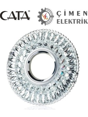Fun And Market Buğz Cata Ct 6583 Hanımeli LED Çerçeveli Günışığı Kristal Cam Spot Kasa - Priz ve Anahtar Için Uyumlu Çerçeve