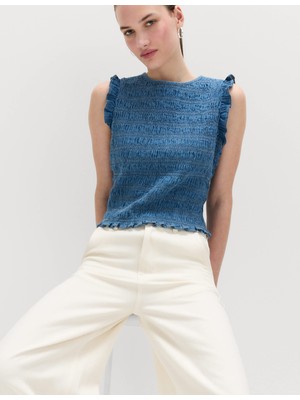Marks & Spencer Denim Pamuklu Bluz