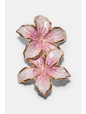Aurrari Pembe Mineli Çiçek Premium Çelik Küpe