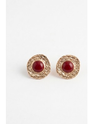 Aurrari Vintage Bordo Mineli Küpe