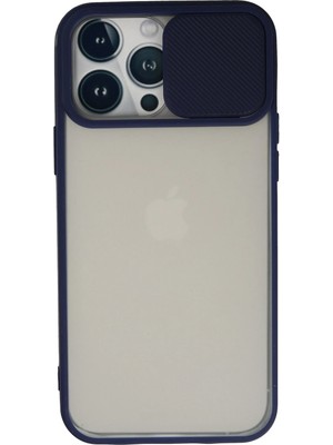 Muratech Newface Iphone 13 Pro Max Kılıf Palm Buzlu Kamera Sürgülü Silikon - Lacivert