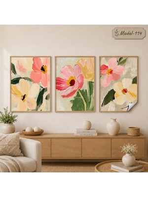 Akıllı Kağıt Statik Tutunma Özellikli Tablo - Poster Çiçek (Model- 114)