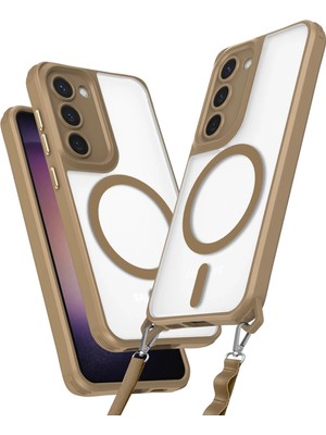 Muratech Newface  Galaxy S23 Kılıf Enka Magsafe Silikon Kılıf - Desert