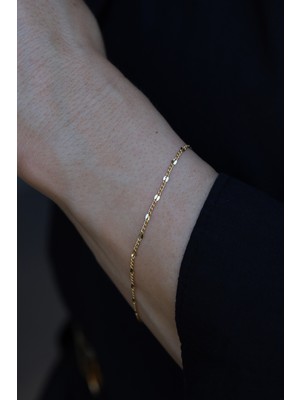 Yenigün Kuyumculuk 14 Ayar Altın (2 Mm) Aynalı Gurmet Zincir Bileklik