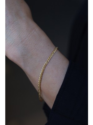 Yenigün Kuyumculuk 14 Ayar Altın (3 Mm) Çiftli Zincir Bileklik