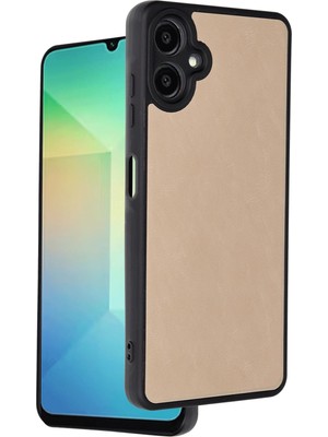 Muratech Newface  Galaxy A06 Kılıf Aras Deri Kapak - Pudra
