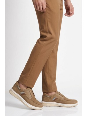 Ayakmod Kum-Bej Hakiki Deri Erkek Casual Ayakkabı 2676 M