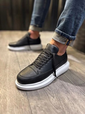 Zapatos KN914 Drake Bağcıklı Cilt Erkek Günlük Sneaker Ayakkabı Cbt Siyah