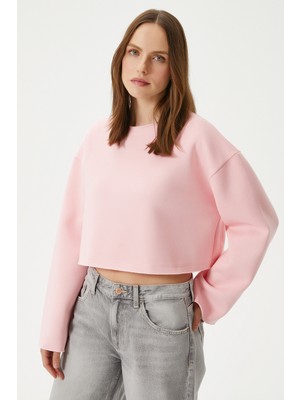 Ritnice Kadın Vegas Pembe Şardonlu Crop Sweatshirt