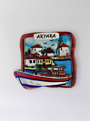 Mundy Akyaka Polyester Kabartmalı Magnet 7 x 6 cm Dekoratif Hediyelik Buzdolabı Süsü (KOD:1457)