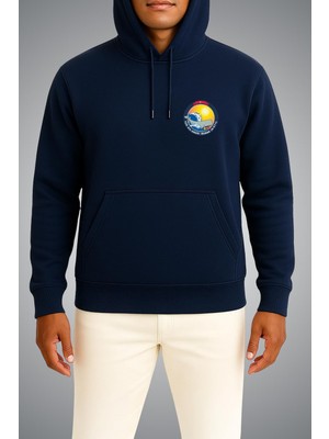 Bahriyeli Collection Kapüşonlu Tcg Alb. Hakkı Burak Dalgalar Arası Temalı Cep ve Sırt Baskılı Unisex Sweatshirt