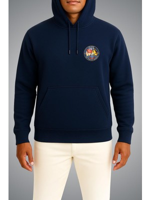 Bahriyeli Collection Kapüşonlu Tcg Ufuk Dalgalar Arası Temalı Cep ve Sırt Baskılı Unisex Sweatshirt