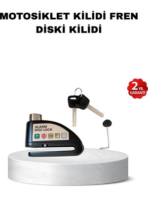Mercansa 110 Db Alarmlı Disk Fren Kilidi Su Geçirmez Çelik Gövde Motosiklet Güvenlik