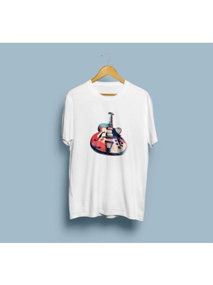 Oversize Gitar / Guitar Tasarım Unisex T-Shirt
