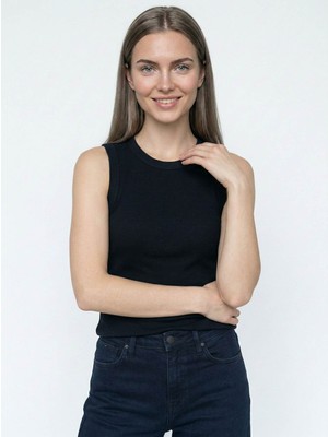 Loft Slim Fit Siyah Kadın Bluz LF2043570