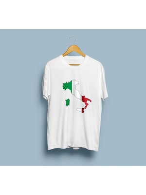 Oversize Italy / Italya Haritası ve Bayrağı Unisex T-Shirt