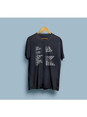 Oversize Mors Alfabesi Baskılı Unisex T-Shirt