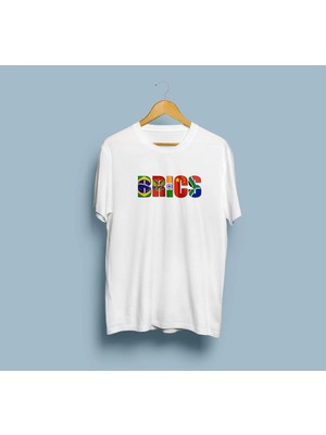 Oversize Brics Ülkeleri Tasarım Unisex T-Shirt