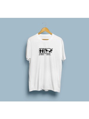 Oversize Problem Çözüldü Baskılı Unisex T-Shirt