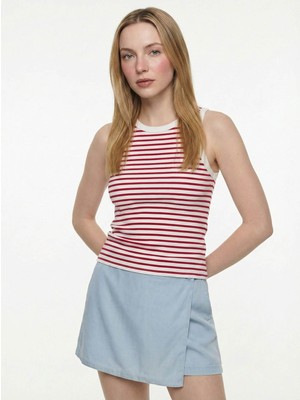 Loft Slim Fit Kırmızı Kadın Kolsuz T-Shirt LF2043602
