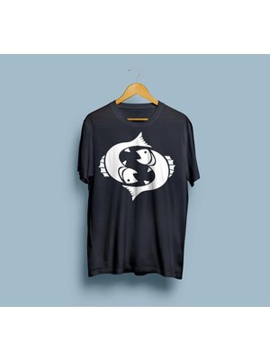 Oversize Balık Burcu Tasarım Unisex T-Shirt