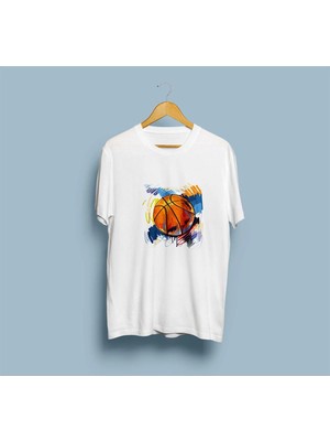 Oversize Basketbol Topu Tasarım Unisex T-Shirt