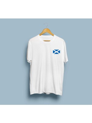 Oversize Iskoçya / Scotland Cep Tasarım Unisex T-Shirt