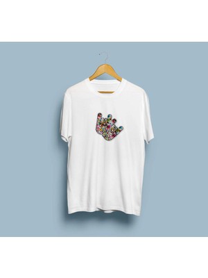 Oversize Shocker Rocker Hand Baskılı Unisex T-Shirt