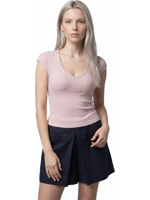 Loft Slim Fit Pembe Kadın T-Shirt LF2042146