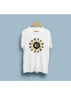 Oversize Astroloji Baskılı Unisex T-Shirt