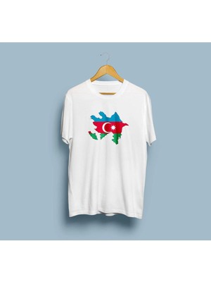 Oversize Azerbaycan Haritası Unisex T-Shirt