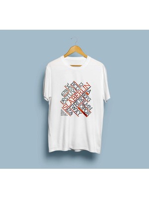 Oversize Harf ve Rakam Tasarımlı Unisex T-Shirt