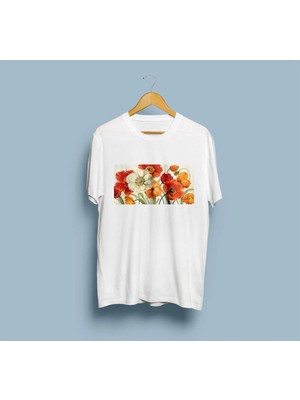 Oversize Flowers Tasarım Unisex T-Shirt