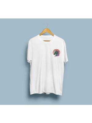 Oversize Zombi Unicorn Baskılı Unisex T-Shirt