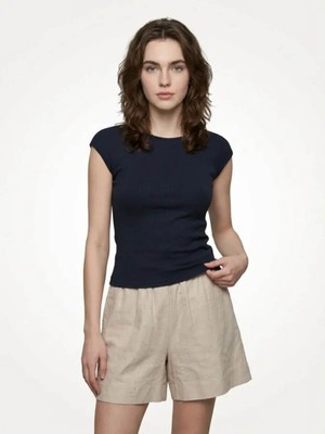 Loft Slim Fit Lacivert Kadın T-Shirt LF2042146