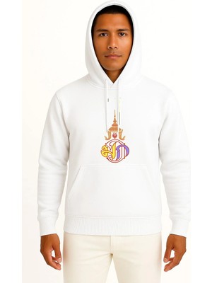 Bahriyeli Collection Kapüşonlu Monarşi Tayland Bayrağı Tayland Crown Prince Göğüs Baskılı Unisex Sweatshirt