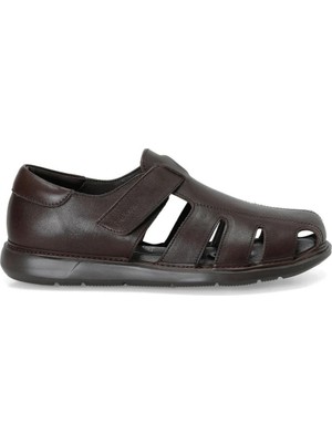 Polaris 109171 Erkek Hakiki Deri 5 Nokta Anatomik Comfort Taban Kapalı Sandalet