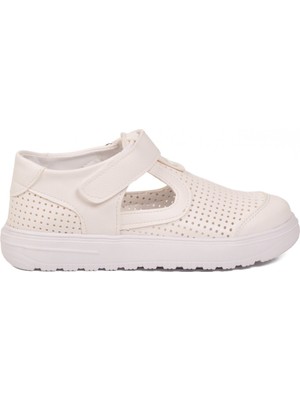 ARZEN Beyaz Cırtlı Ortopedik Unisex Çocuk Sandalet Arz 3000 F