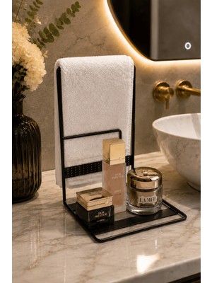 Edora Home Siyah Tezgah Üstü Havluluk ve Kozmetik & Banyo Düzenleyici