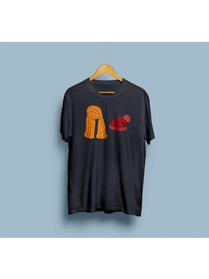 Oversize Atkı Şapka Tasarım Unisex T-Shirt